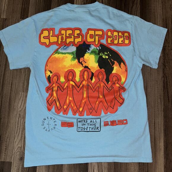 Travis Scott Catus Jack T-Shirt Blue Medium 19x25 - Picture 1 of 5